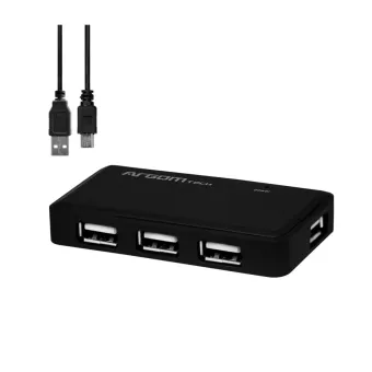 Hub USB ArgomTech 4 Puertos USB 2.0 Negro Modelo ARG-UB-0088