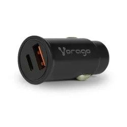 Cargador para Auto Vorago AU-305 con USB-C y USB-A - Carga Rápida 20W - Modelo AU-305-BK