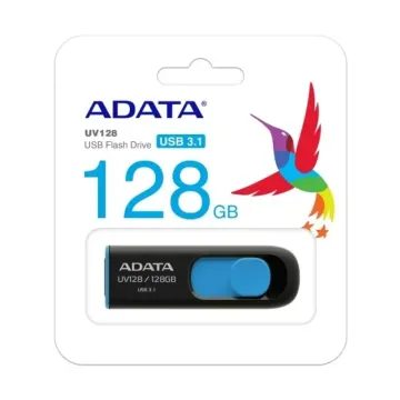 Memoria USB ADATA DashDrive UV128 128GB USB 3.0 Negro/Azul - AUV128-128G-RBE