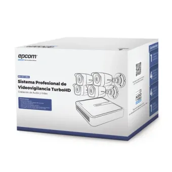 Kit de Vigilancia Epcom 4 Cámaras DVR 4 Canales 1080p con Micrófono Modelo B8-KIT-MIC