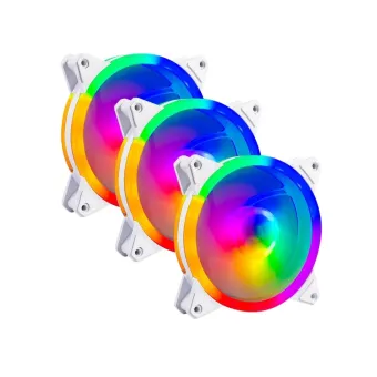 Kit de 3 Ventiladores Balam Rush Eolox Blaze 120mm RGB Blanco - BR-938013 Kit de 3 Ventiladores Balam Rush Eolox Blaze 120mm RGB Blanco - BR-938013