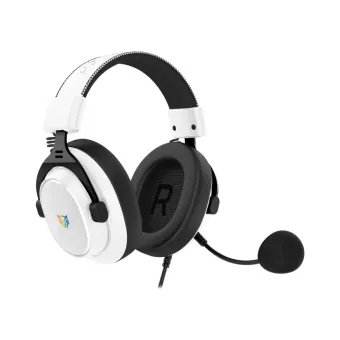 Diadema Gamer Balam Rush Aviator Expert HA777 - Alámbrico con Micrófono - Blanco y Negro - BR-941150