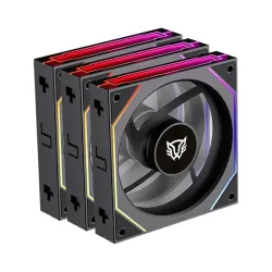 Ventilador Balam Rush Eolox Link-R EXL95R 120mm 4 Pines RGB Negro Paquete de 3 Piezas BR-942102