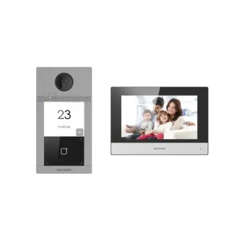 Kit de Videoportero Hikvision DS-KIS604-P(C) con Monitor 7 pulgadas Táctil, WiFi y Cámara 1080p
