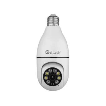 Cámara IP de Seguridad Getttech 2MP Tipo Bombilla Wi-Fi con Visión Nocturna Modelo GEC-WBUB2