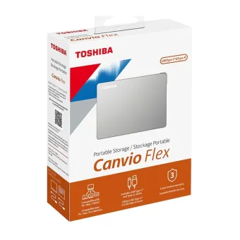 Disco Duro Externo Toshiba Canvio Flex 2TB USB 3.0 Compatible con Windows y Mac Modelo HDTX120XSCAA