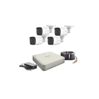 Kit de Seguridad Hilook DVR 4 Canales con 4 Cámaras Bala THC-B120-PS Modelo HL1080PS(C)