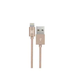 Cable USB Klip Xtreme Tipo A 4 Pines 0.5 m Rose Gold Trenzado Modelo KAC-001RG