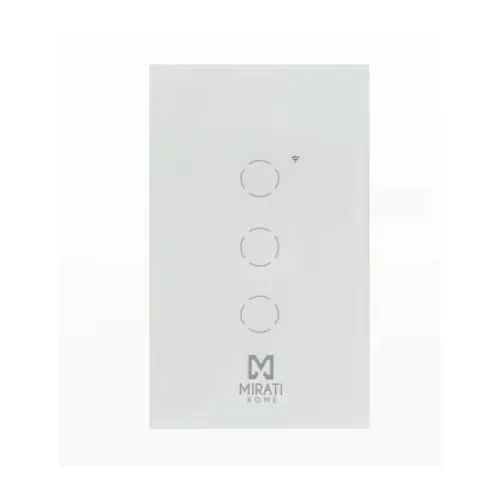 Apagador Inteligente MIRATI HOME M3SI2 - Wi-Fi, 3 Botones Touch, Control Remoto Apagador Inteligente MIRATI HOME M3SI2 - Wi-Fi, 3 Botones Touch, Control Remoto