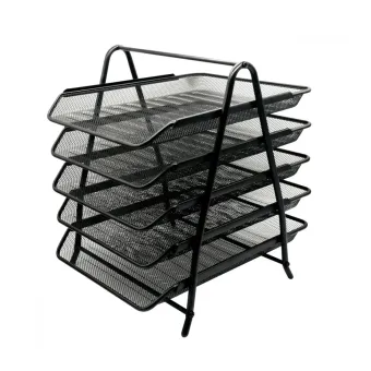 Charola Organizadora Nextep NE-162GN - Malla Metálica - 5 Niveles - Tamaño Oficio - Negro