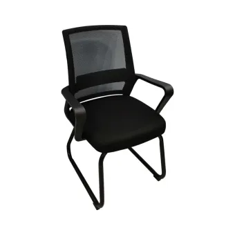 Silla de Visita Nextep NE-652N con Descansabrazos - Tela y Malla Negra