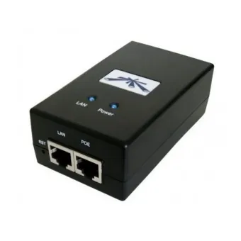 Inyector PoE Ubiquiti 24V 12W Fast Ethernet 2x RJ-45 Modelo POE-24-12W