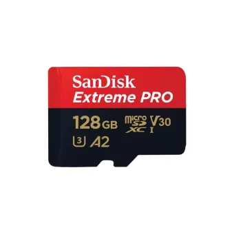 Memoria MicroSDXC SanDisk Extreme Pro 128GB - Velocidad 200MB/s - Clase 10 - Con Adaptador SD - SDSQXCD-128G-GN6MA