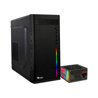Gabinete Stylos Secai Media Torre - Compatible Micro ATX/Mini ITX - Fuente 550W - Modelo STGASC1B