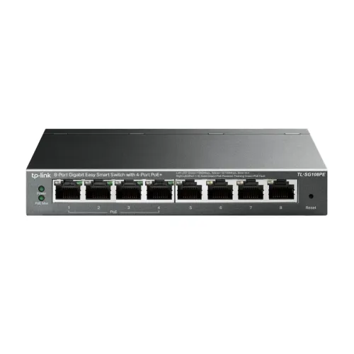 Switch TP-LINK 8 Puertos Gigabit con PoE+ Gestionado TL-SG108PE Switch TP-LINK 8 Puertos Gigabit con PoE+ Gestionado TL-SG108PE