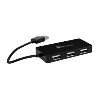 Hub USB TechZone 4 Puertos USB 2.0 Plug and Play Modelo TZ17HUB02