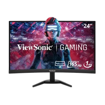 Monitor Gamer ViewSonic 24 pulgadas Full HD 165Hz Curvo con AMD FreeSync Modelo VX2418C