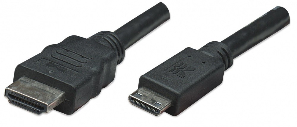 Cable HDMI de Alta Velocidad Manhattan Mini HDMI Macho a HDMI Macho 18mts Negro BULK 304955