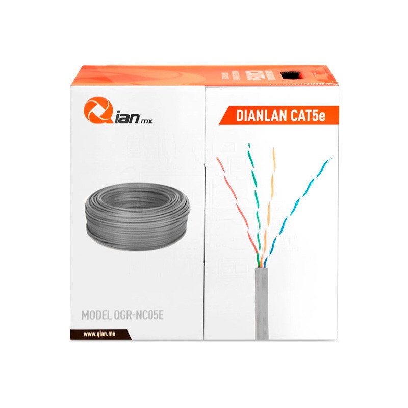 Bobina QIAN Cat5e 305M RJ 45 Gris QHR CAT5E