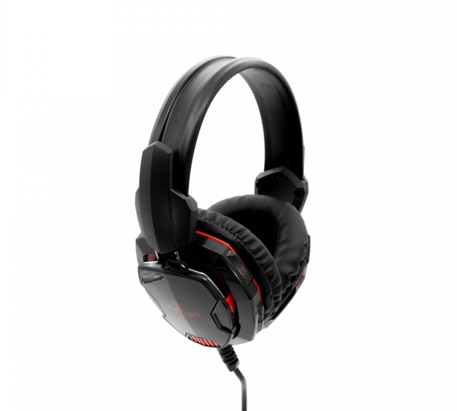 Diadema Gamer Yeyian Tempest Alambrico Microfono Negro Con Rojo YH2000