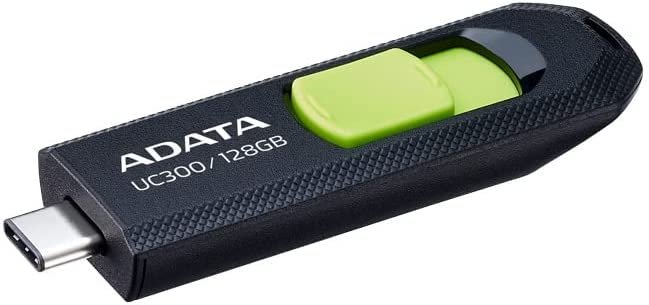 Memoria USB ADATA UC300 128GB USB C Negro con Verde ACHO UC300 128G RBK GN
