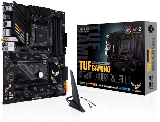 Tarjeta Madre ASUS TUF GAMING B550 PLUS WIFI II Socket AM4 4xDDR4 2133 3200 4866OC MHz HDMI DisplayPort USB 20 32 ATX TUF GAMING B550 PLUS WIFI II