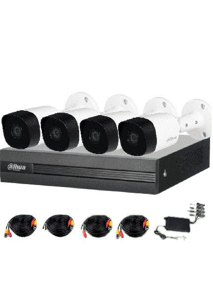 Kit de Vigilancia Dahua DH XVR1B04 08H 4 Canales 4x HAC B2A51N 5MP Bala IR 20M DH KIT XVR1B04H I 4 B2A51N 0280B