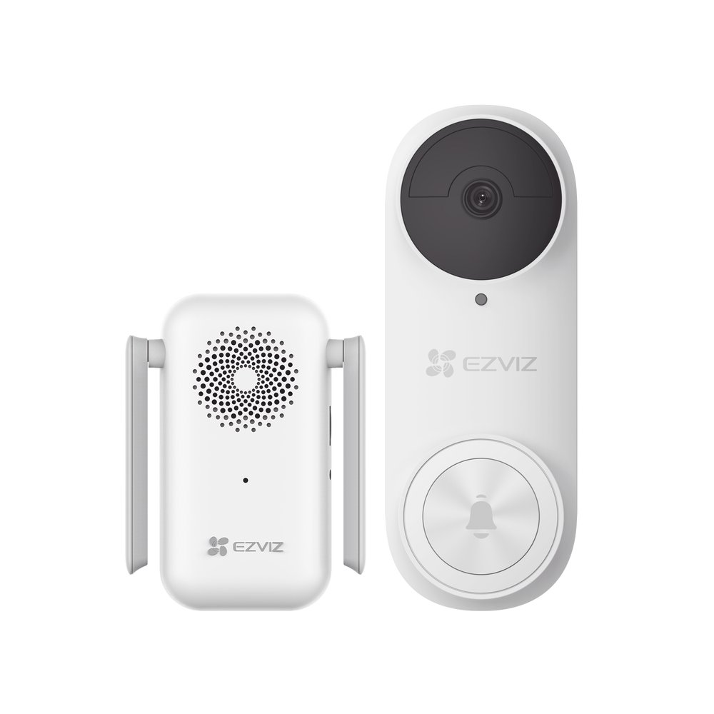 Camara con Timbre EZVIZ CS DB2KIT 3MP Lente 2 mm Deteccion de Movimiento Bateria Recargable Wi Fi Exterior IP65 CS DB2KIT