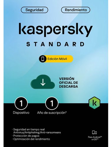 Antivirus Kaspersky Standard Mobile 1 Dispositivo 1 Ano TMKS 464