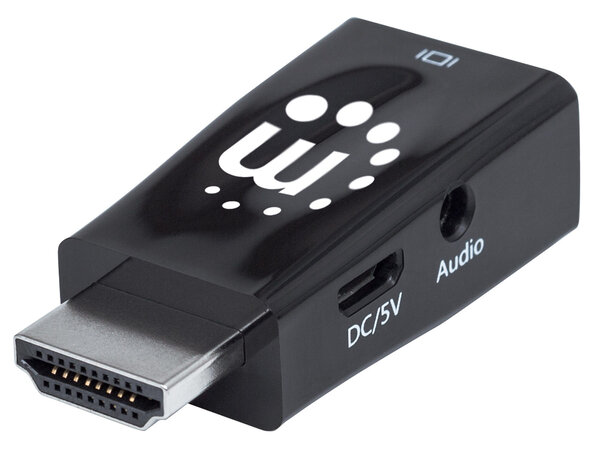 Convertidor Manhattan 151542 HDMI Macho a VGA Hembra 35mm Negro 151542