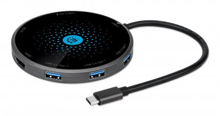Docking Station Manhattan 166560 USB C a HDMI USB 32 Lector de Tarjetas Carga Inalambrica 166560