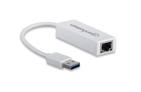Adaptador de Red Manhattan Fast Ethernet a USB 30 Blanco 506847