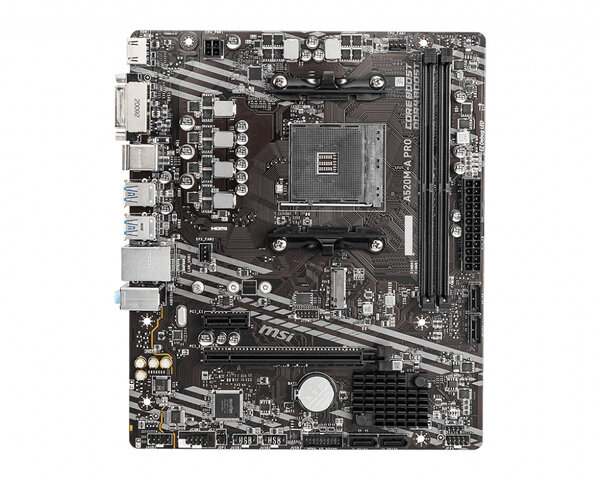 Tarjeta Madre MSI A520M A PRO Socket AM4 2xDDR4 1866 3200MHz HDMI DVI D M2 USB 20 32 Micro ATX A520M A PRO