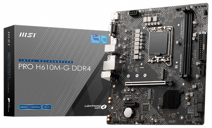 Tarjeta Madre MSI PRO H610M G DDR4 Socket 1700 2xDDR4 2133 2400 2666MHz VGA HDMI M2 USB 20 32 Micro ATX PRO H610M G DDR4