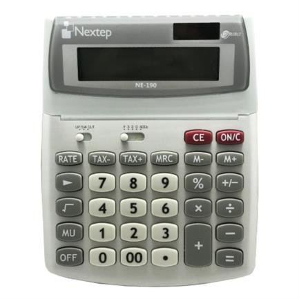 Calculadora Nextep NE 190 12 Digitos 20 x 16 cm Funcion Impuestos Solar Bateria 2 Piezas NE 190 B