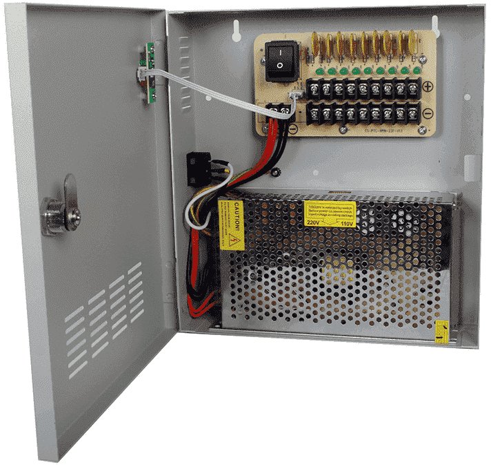 Fuente de Poder SAXXON PSU1220 D9 12V 20A Hasta 9 Camaras PSU1220 D9