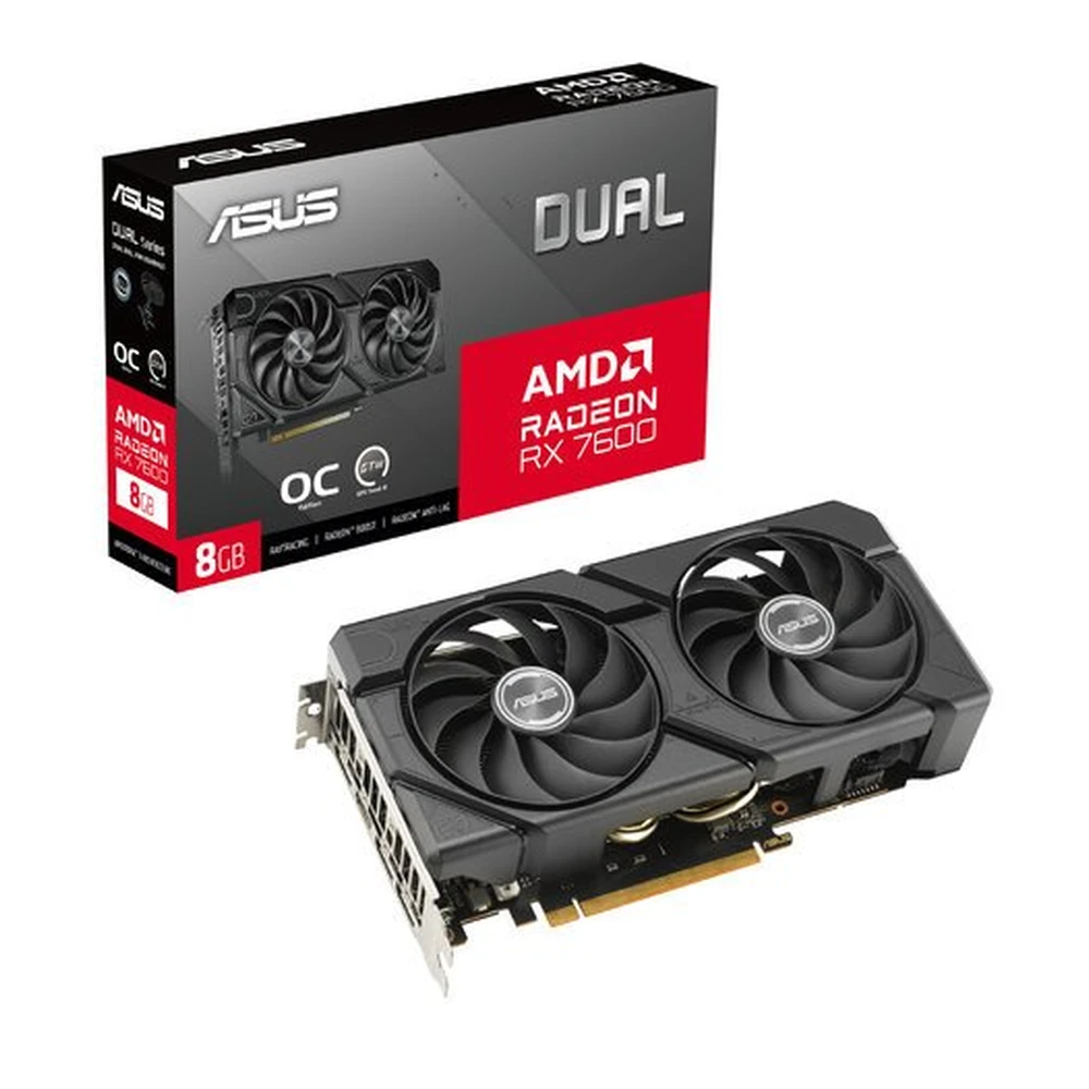 asus tarjeta de video dual rx7600 o8g evo