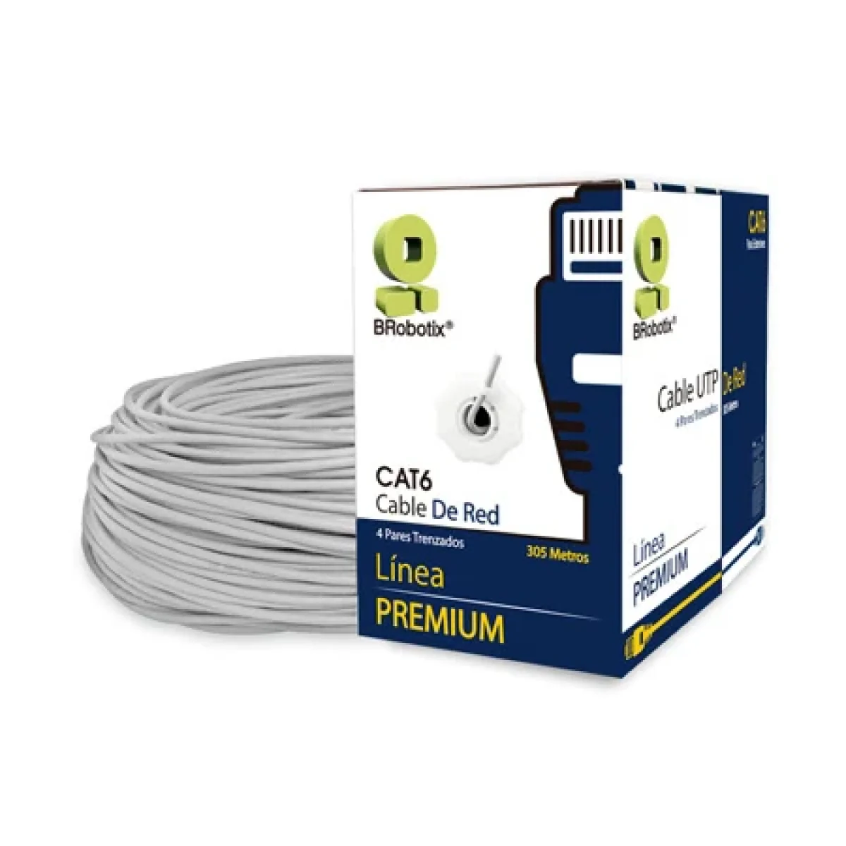 Bobina BRobotix Cat6 305M 23 AWG Gris 065144 065144