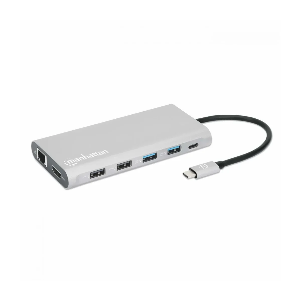 Docking Station Manhattan 130660 USB C a 2x USB 20 2x USB 30 USB C Lector SD Micro SD 3x HDMI Ethernet 130660