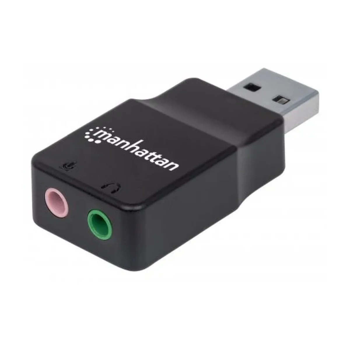 Adaptador Manhattan USB 20 a Tarjeta de Sonido 21 Negro 152754