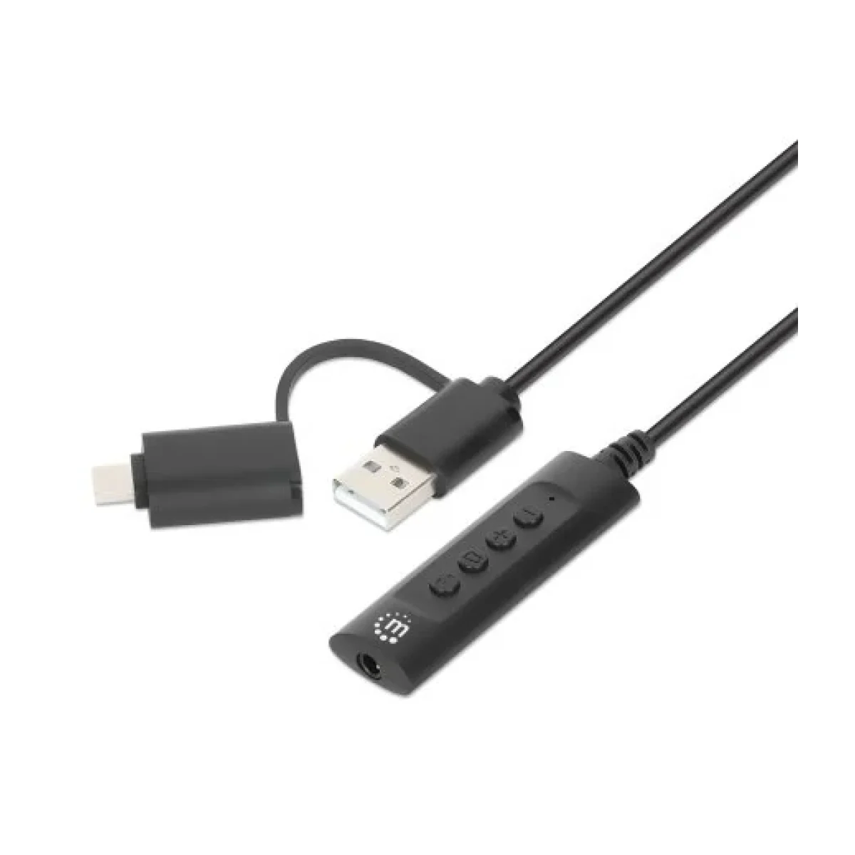 Cable Auxiliar Manhattan 153560 USB a 3 5mm Contro 153560