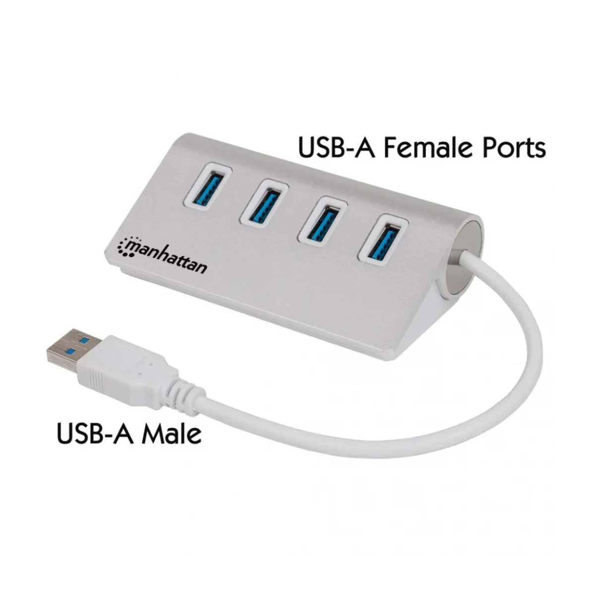 Hub Manhattan 163767 4 Puertos USB 30 Blanco 163767