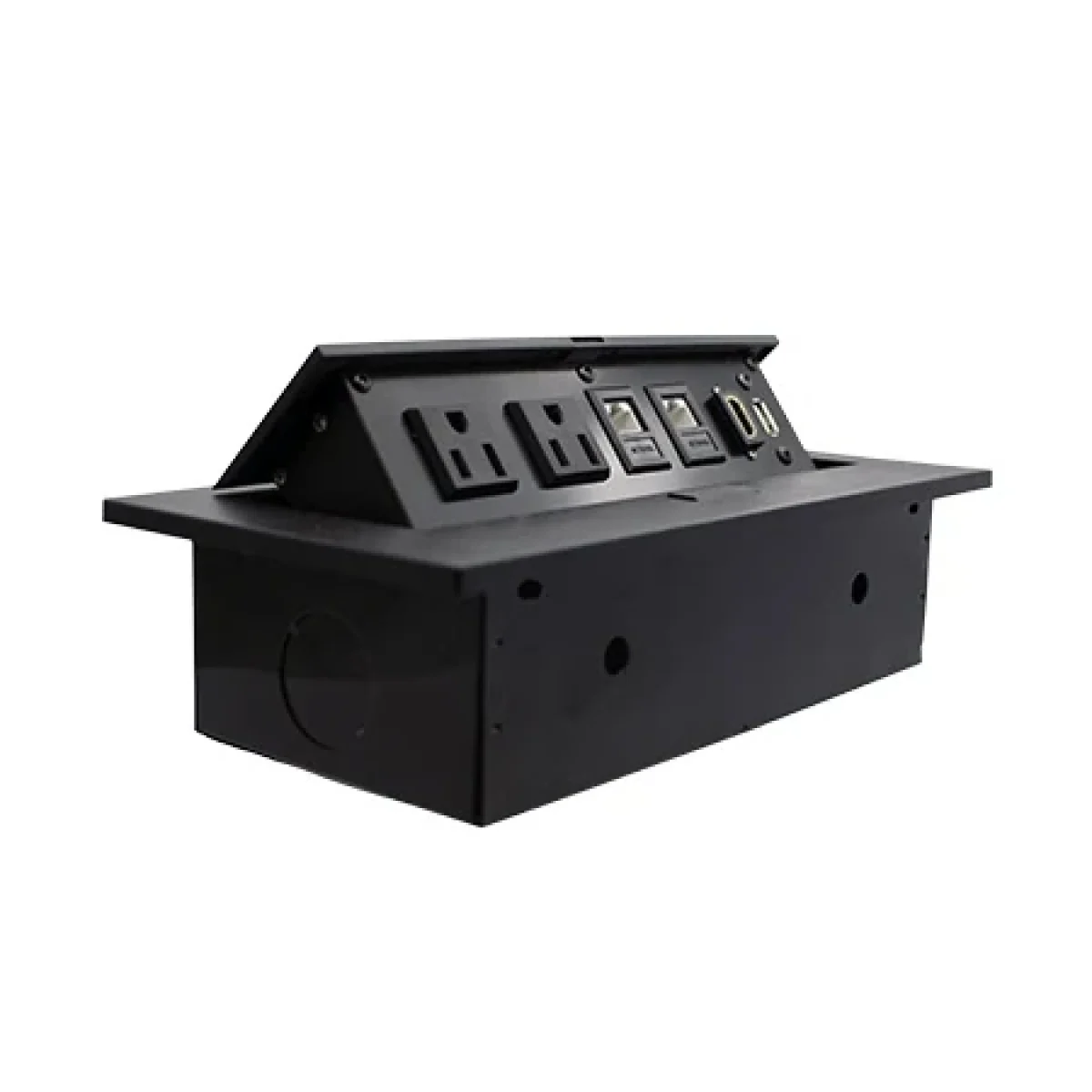 Caja para Mesa BRobotix 170906 6 Puertos 1 HDMI 1 USB 2 RJ45 Cat6 2 Corriente Negra 170906