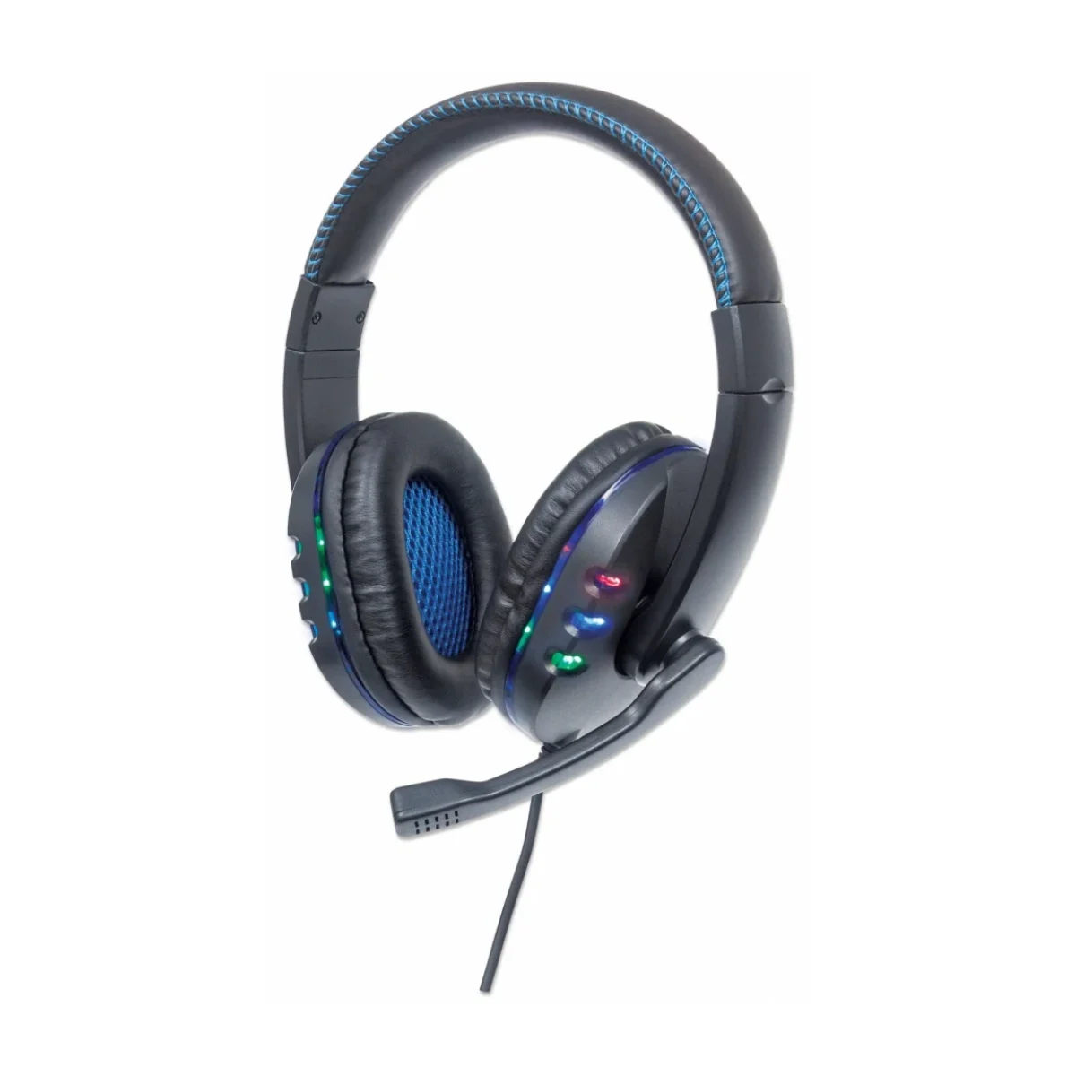 Diadema Gamer Manhattan Alambrico Microfono Negro con Azul 176088