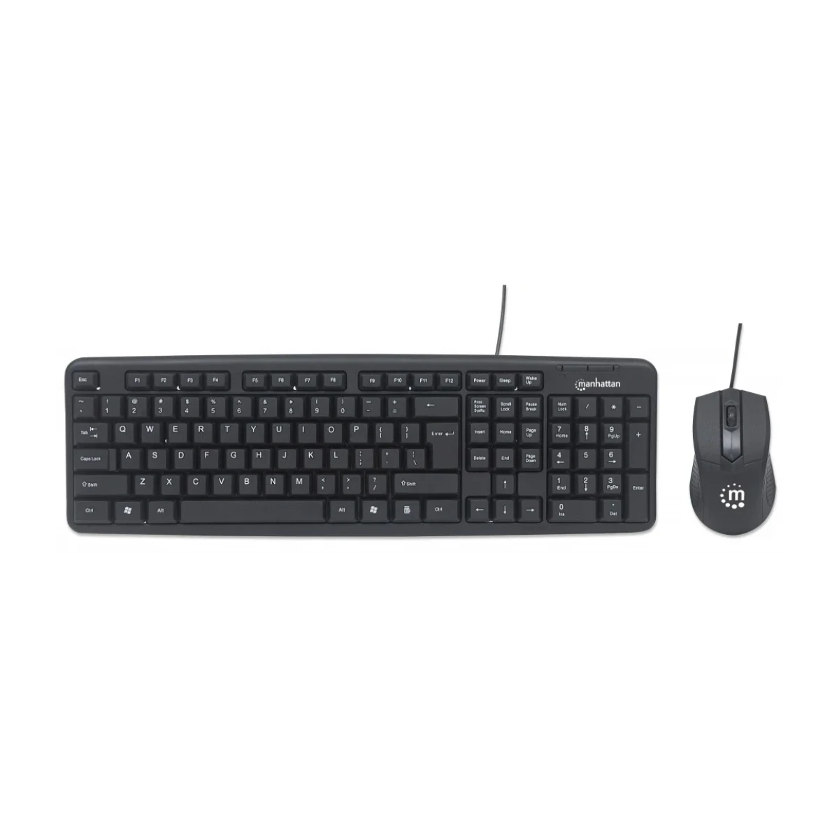 Kit de Teclado y Mouse Manhattan 178464 Alambrico USB Negro 178464