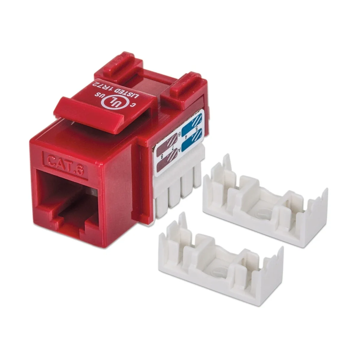 Jack Intellinet Cat6 RJ 45 Rojo 210614