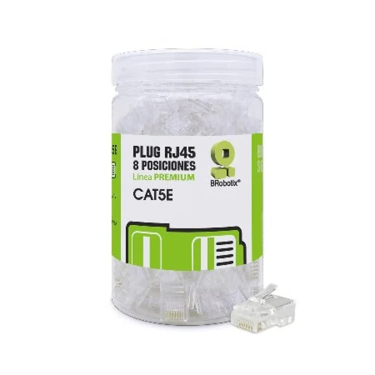 Plug BRobotix Cat5e RJ 45 Translucido 100 Piezas 263786