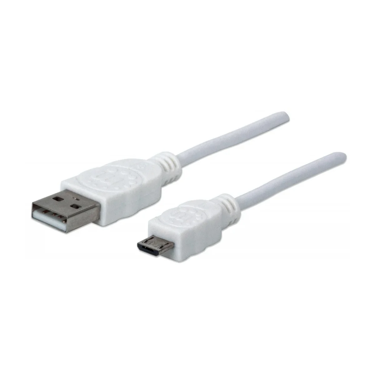 Cable USB Manhattan USB 20 A micro B 18m Blanco 324069
