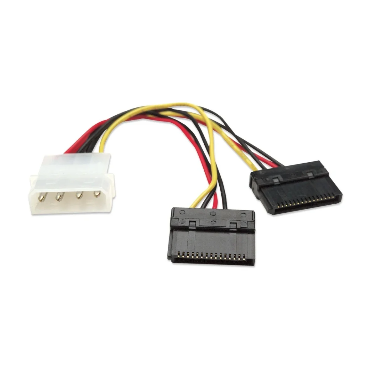 Cable de Alimentacion Manhattan Molex 4 Pines a 2x SATA 15 Pines 15cm 349369