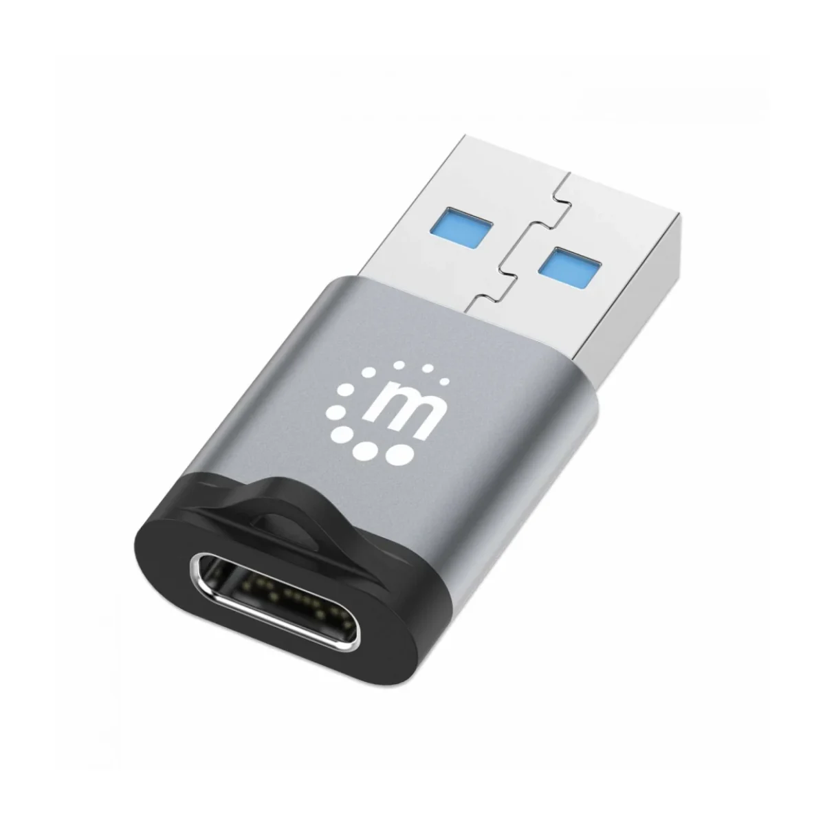 Adaptador USB Manhattan USB C a USB A Gris Espacial 356305